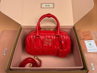 【5BB142-5】 MIUMIU ミュウミュウ バッグ スーパーコピー 26新作 アルカディ マテラッセレザー バッグ ショルダーバッグ