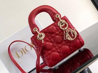 【S0856ONGE-3】 ディオール バッグ コピー 26新作 Lady Dior マイクロバッグ ラムスキン ショルダーバッグ