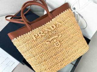 【1BG500-2】 PRADA プラダ バッグ コピー 26新作 スモール クロシェxレザー トートバッグ レディース ショルダーバッグ